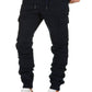 Men's Solid Color Drawstring Waist Cargo Pants