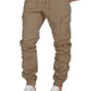 Men's Solid Color Drawstring Waist Cargo Pants