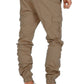 Men's Solid Color Drawstring Waist Cargo Pants