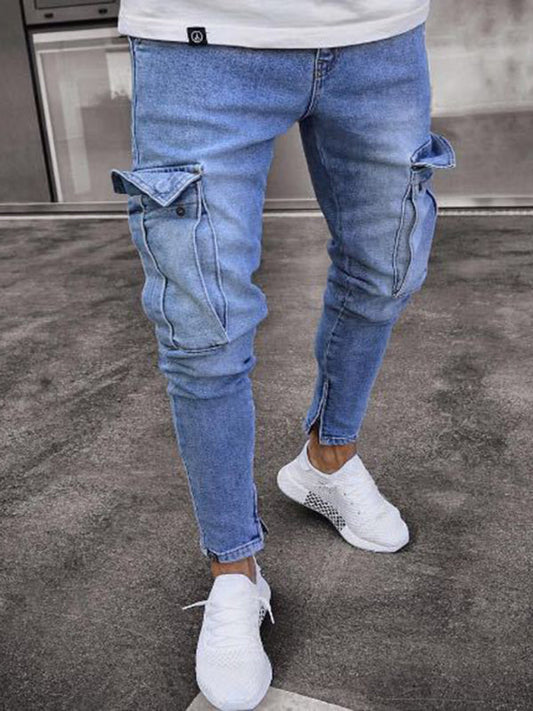 Men's slim fit pocket zip skinny jeans
