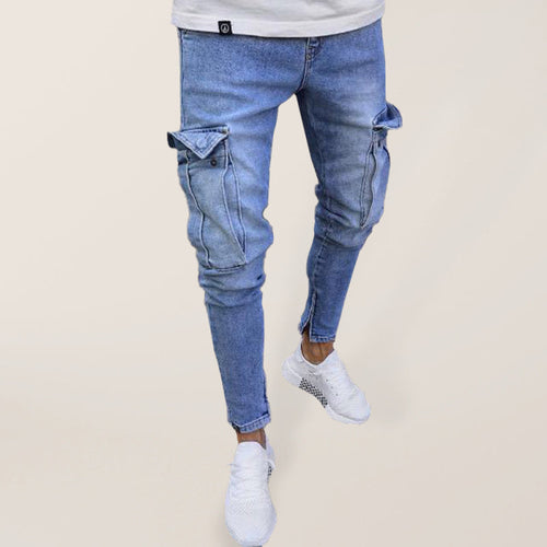 Men's slim fit pocket zip skinny jeans