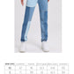 Women's High Waist Colorblock Design Straight Leg Jeans