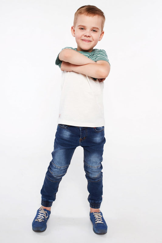 Denim jeans with elasticated legs NDZ213