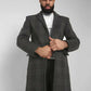 Mens Single Breasted Check Design Overcoat