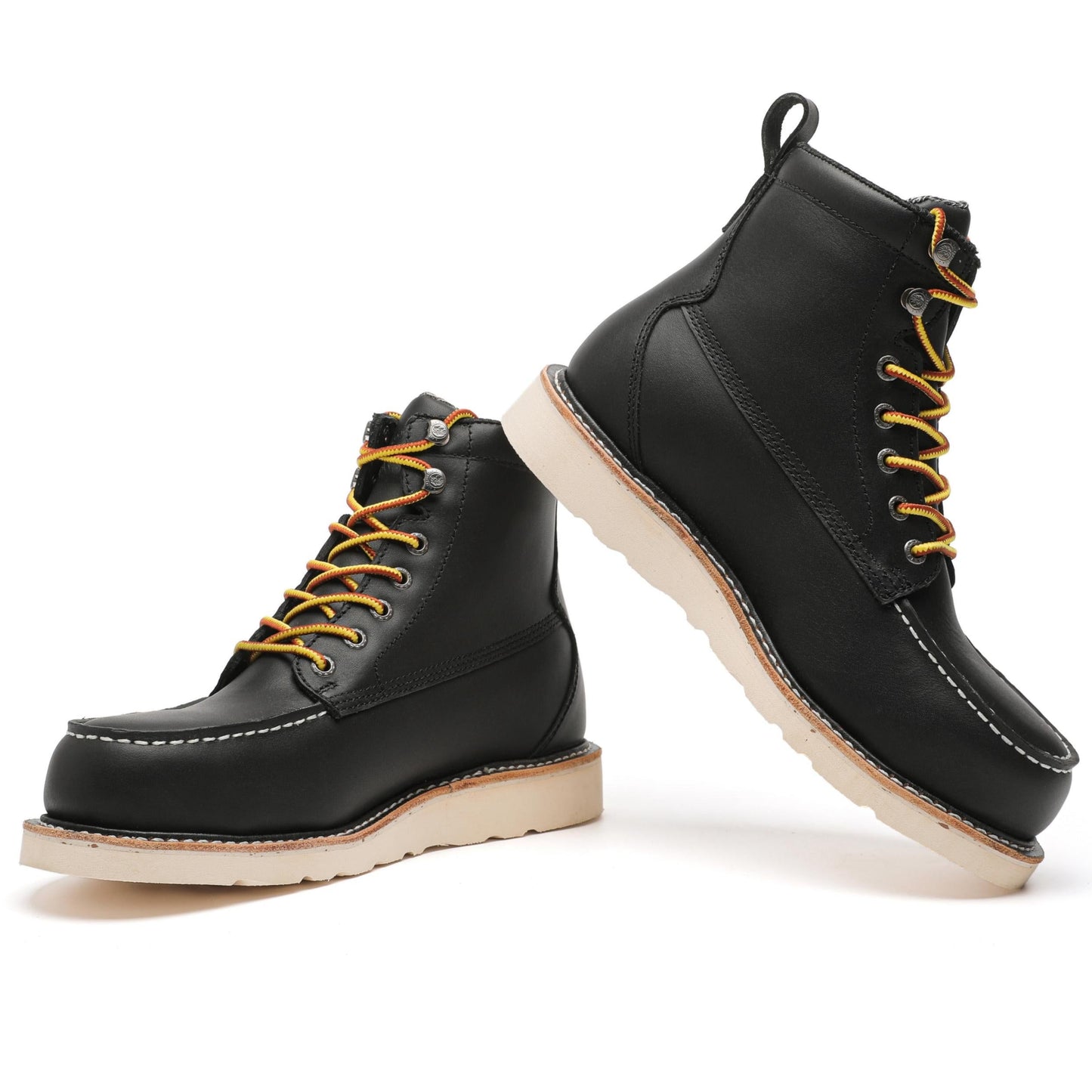 Men's Rockrooster Trinidad 6 inch Black Steel Toe Wedge Work Boots