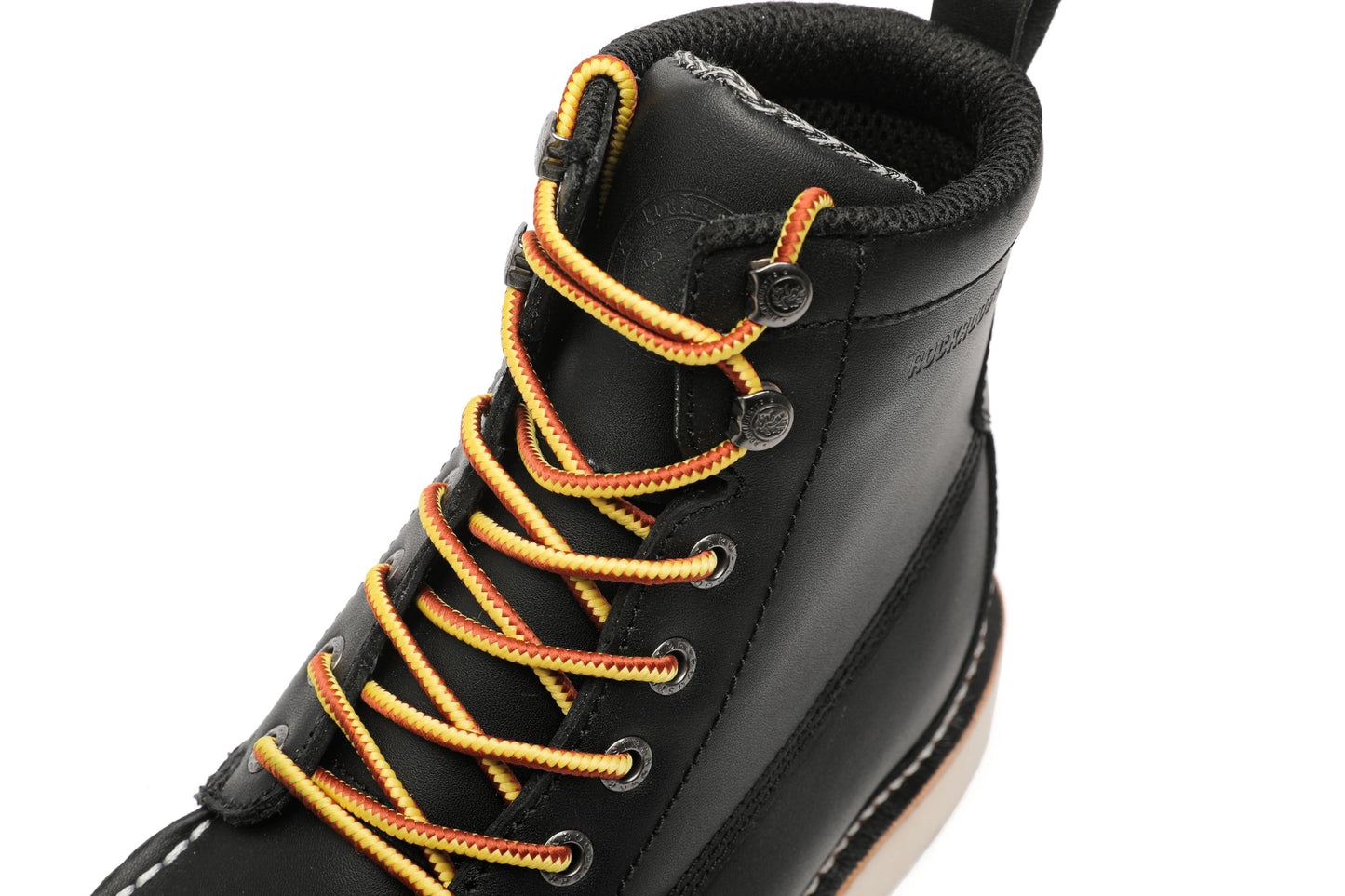 Men's Rockrooster Trinidad 6 inch Black Steel Toe Wedge Work Boots