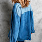 Women's Color Block Snap Denim Jacket