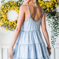 Women's Spaghetti Strap Tiered Denim Jean Loose Fit Dress
