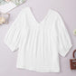 Women's Dropped Shoulder V-Neck Blouse
