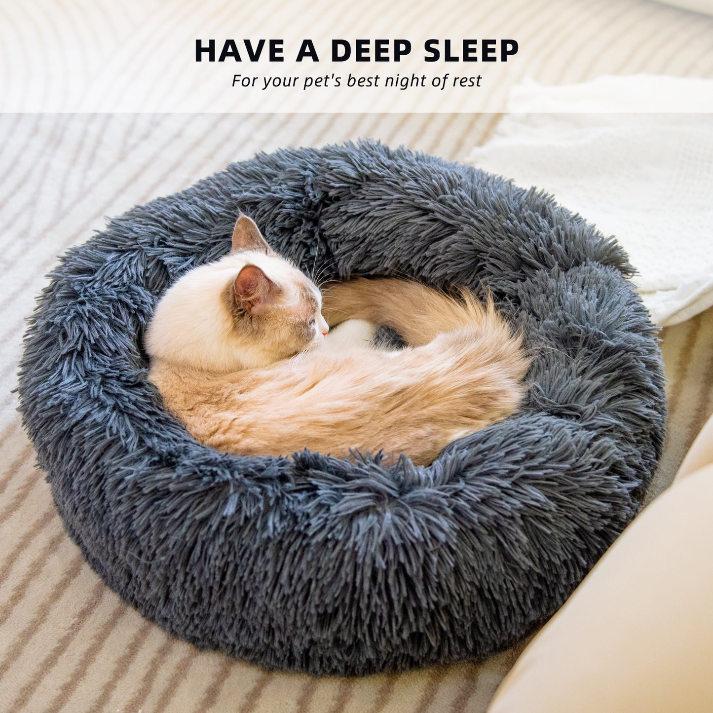 Pet Bed For Cat or Dog Anti-Slip & Water-Resistant Bottom Washable For Small Medium Pets