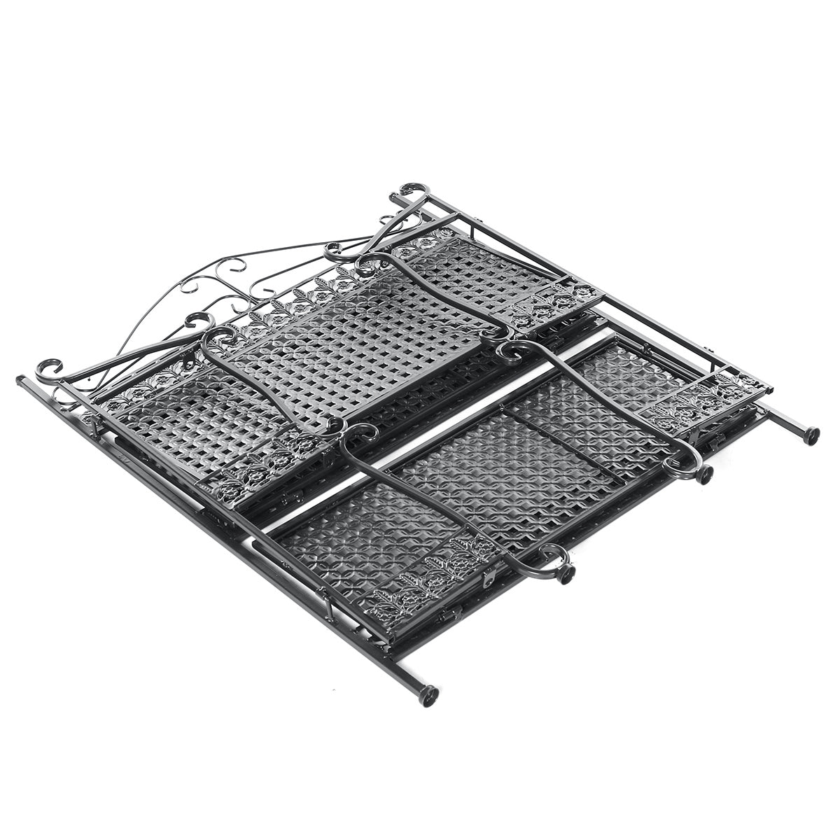 Three Tiers Folding Iron Kitchen Organizer Large Capacity Bathroom Bedroom Rack Book Shelf for Home Office