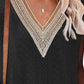 Women's Eyelet Contrast V-Neck Tee