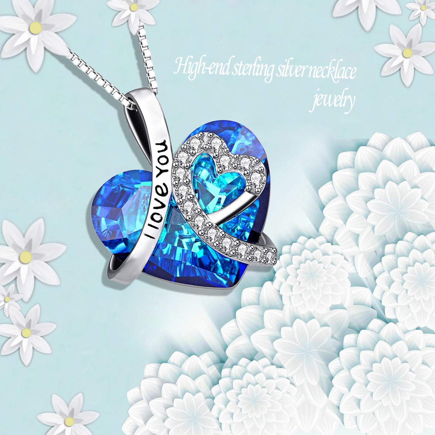 Women's Ocean Heart Peach Heart Clavicle Necklace