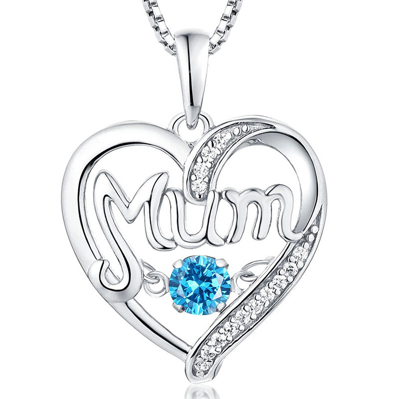 Women's S925 Silver Pulsatile Heart Mother's Day Gift Birthstones Smart Pendant