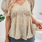 Women's V-Neck Flounce Sleeve Blouse