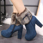 New Style Platform Martin Boots Plus Cashmere Women