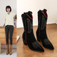 Women's Embroidered Vintage Style Knight Boots