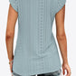 Women's Eyelet Contrast V-Neck Tee