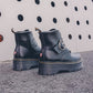 Teens Women's Short White Burgundy Black Platform Heart Lace-up Ankle Boots