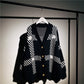 Women's Warm Retro Plaid Sweater Cardigan