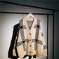 Women's Warm Retro Plaid Sweater Cardigan