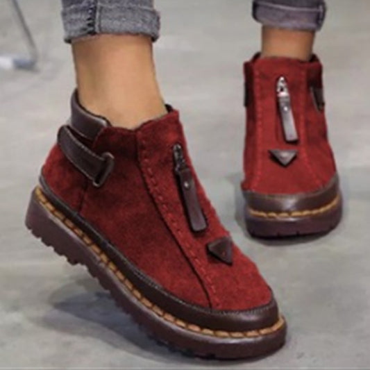 Women's Thick Sole Microfiber Ankle Shoes Boots