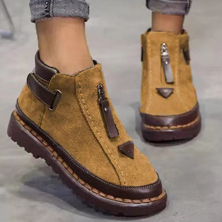 Women's Thick Sole Microfiber Ankle Shoes Boots