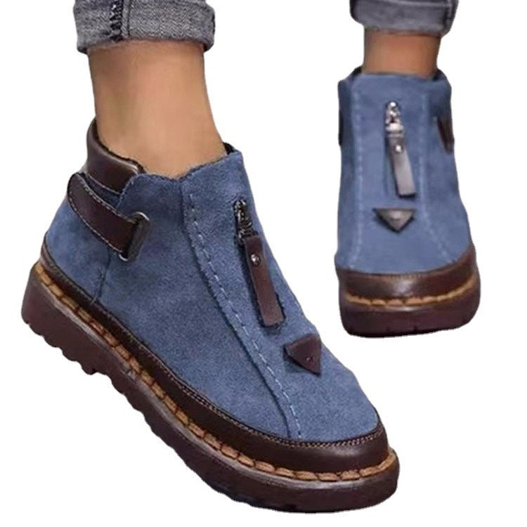 Women's Thick Sole Microfiber Ankle Shoes Boots
