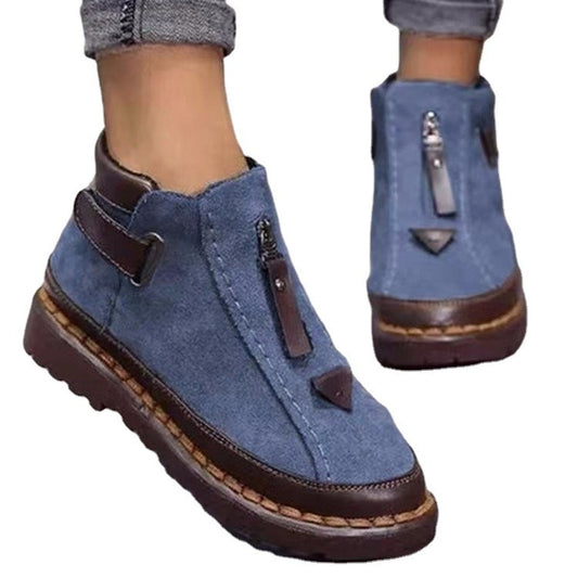 Women's Thick Sole Microfiber Ankle Shoes Boots