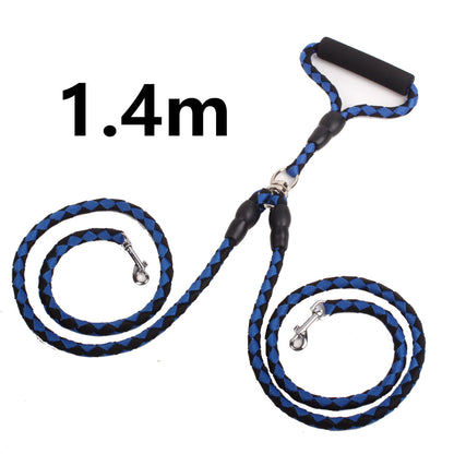 Pet Double-Ended Traction Rope For Walking The Dog Hand-Double-Ended Traction Rope One Plus Two Leash Collar