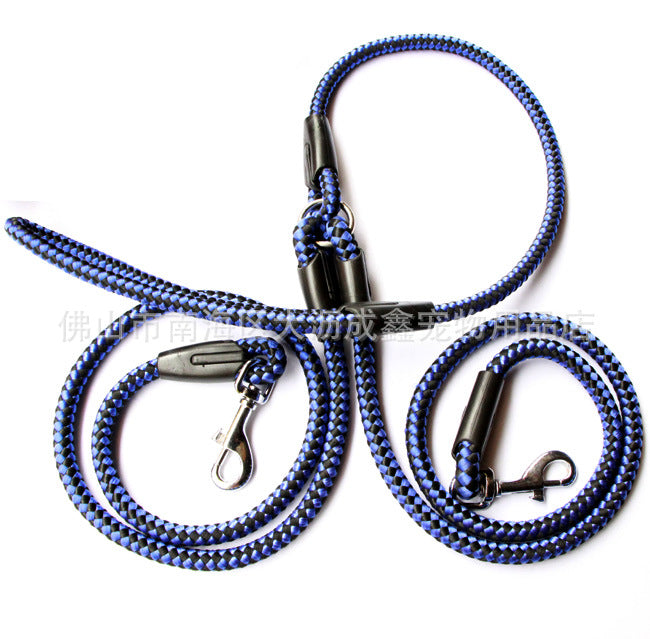 Pet Double-Ended Traction Rope For Walking The Dog Hand-Double-Ended Traction Rope One Plus Two Leash Collar