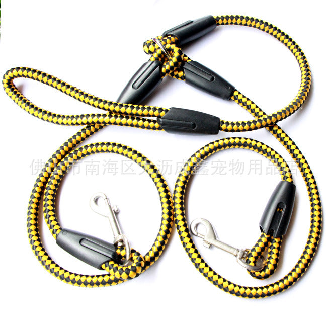 Pet Double-Ended Traction Rope For Walking The Dog Hand-Double-Ended Traction Rope One Plus Two Leash Collar
