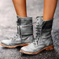 Women's Cross Strap Flap Fold High Top Boots