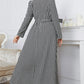 Women's Melo Plaid Plus Tie Belt Maxi Dress