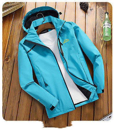Women Waterproof Outdoor Sports Mountaineering Loose Fit Large Single Layer Jacket