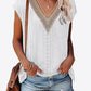 Women's Eyelet Contrast V-Neck Tee