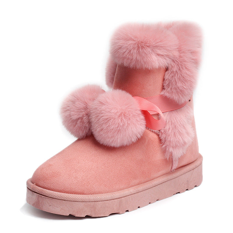 Teens Women's Casual Velvet Warm Short Tube Boots