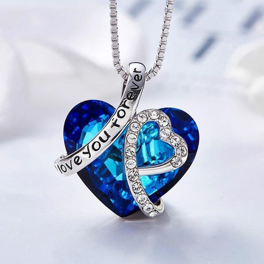 Women's Ocean Heart Peach Heart Clavicle Necklace