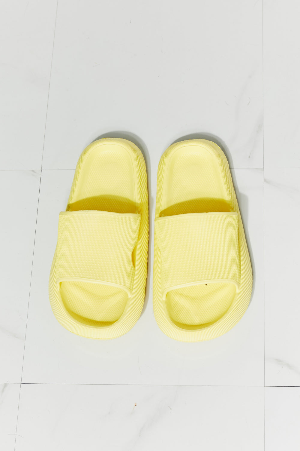 Women's MMShoes Arms Around Me Open Toe Slide in Yellow