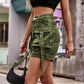 Women's High Waist Denim Jean Cargo Shorts