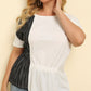 Women's Plus Size Striped Color Block Asymmetrical T-Shirt