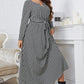 Women's Melo Plaid Plus Tie Belt Maxi Dress