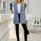 Women's Hooded Sleeveless Denim Top with Pockets