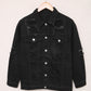 Women's Distressed Button-Up Denim Jacket with Pockets