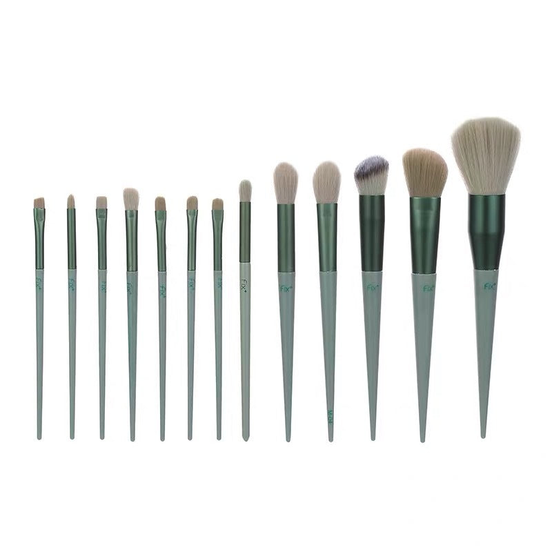 Purple Flower Holly Leaf 13 Piece Makeup Brushes