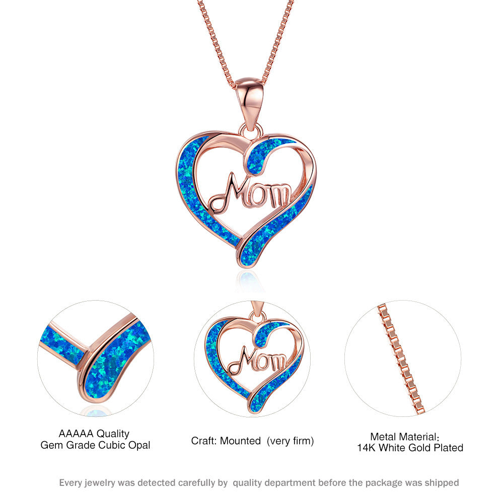 SALE! Women's Love-shaped Mom Letter Pendant Necklace Mother's Day Gift Jewelry
