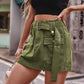 Women's Belted Denim Shorts with Pockets