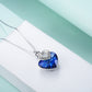 S925 Sterling Silver Heart URN  Cremation Embellished with Crystals from Austria Necklace for Ashes