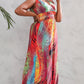 Women's Plus Size Surplice Smocked Maxi Dress