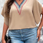 Women's Plus Size V-Neck Flutter Sleeve Blouse